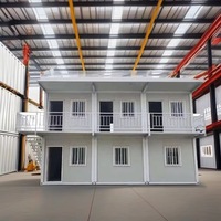 Prix de gros Maison modulaire préfabriquée à assemblage rapide, mobile, à 2 étages, personnalisable, avec escalier extérieur