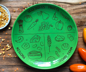 จานควบคุมส่วนพอร์ซเลนคุณภาพดีจานอาหารเพื่อสุขภาพให้บริการคำแนะนำในการเรียนรู้เพิ่มเติมเกี่ยวกับโภชนาการ - Product Image 5