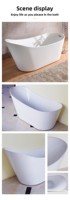 Baignoire en acrylique grande capacité, design moderne et minimaliste, autoportante, intégrée, pour la maison et les hôtels