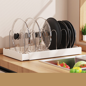 Organizer <span class=keywords><strong>pentole</strong></span> e padelle sotto il coperchio dell'armadio porta-vaso espandibile Organizer Rack con 10 scomparti regolabili per armadio - Product Image 6