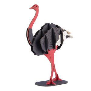 CUPUZ <span class=keywords><strong>Puzzle</strong></span> <span class=keywords><strong>3D</strong></span> en papier autruche, l'oiseau le plus grand de la savane, kit de bricolage pour décoration de bureau, jouets éducatifs, puzzles et jeux - Product Image 4