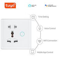 Soket Dinding Pintar Universal Smart Socket 13A 5 Pin Soket Dinding Listrik Tuya Wifi Soket Dinding Kontrol Jarak Jauh