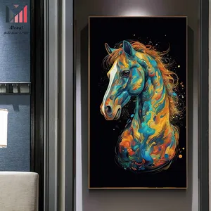 Graffiti Running Horse Wall Art Pop Pictures y Pop Street Animals Canvas Prints para la decoración de la sala de estar del hogar como regalo para un amigo