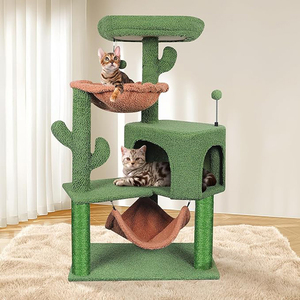 Factory Custom High Quality Green Short Plush Multi-level <strong>Personalized</strong> <strong>Cat</strong> Scratching Post <strong>Tree</strong> House Tower in Vietnam - Product Image 4