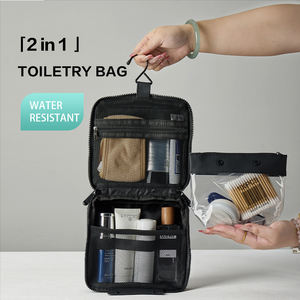 Borsa da Toilette 2 in 1 Ecologica da Viaggio, Portatile e Appendibile con Pochette Staccabile per Bagno, Viaggi e Lavoro - Product Image 1