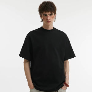 เสื้อยืดคู่รักสไตล์ญี่ปุ่น คอตตอนเนื้อหนัก 280 กรัม สีดำขาวล้วน แฟชั่นหรูหราขายส่ง สำหรับทุกเพศ - Product Image 1