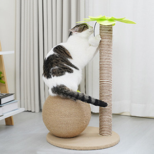 Coconut Tree <b>Cat</b> <b>Scratching</b> <b>Post</b> Sisal 1 Level Durable Plant Pattern <b>Cat</b> Trees & Scratcher - Product Image 2