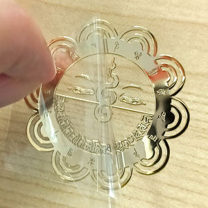 شعار مخصص نقوش كهربائية رقيقة من النيكل الذهبي ثلاثي الأبعاد ملصقات حروف معدنية ملصقات للعناية بالبشرة عطر معدني من الفينيل معدن - Product Image 3