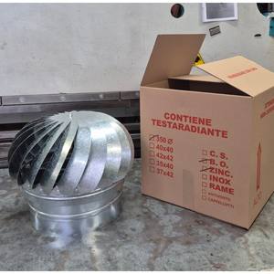 Ventilateur de cheminée rotatif à énergie éolienne rond en acier inoxydable, ventilateur de toit industriel autoportant - Product Image 5