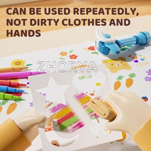 Kit de Peinture Aérographe DIY Zhorya pour Enfants, Jouets en Peluche à Peindre, Stylo Magique à Pulvérisation de Couleur avec Marqueur - Product Image 5