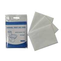 Lot de 10 pièces de housse de siège de toilette en papier soluble, biodégradable, jetable, pour voyage