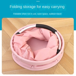 Cestino da bagno portatile pieghevole per la casa cestino per bambini da campeggio all'aperto e cestino da spiaggia-tessuto - Product Image 4