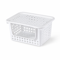 Panier de rangement blanc moderne, design respirant, organiseur de tiroir pour armoire, cuisine et salle de bain