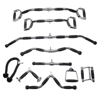 Kit de pièces de rechange universel pour machine de musculation, poignées de câble de gym en acier durable, barres et accessoires de corde triceps à poignée en D