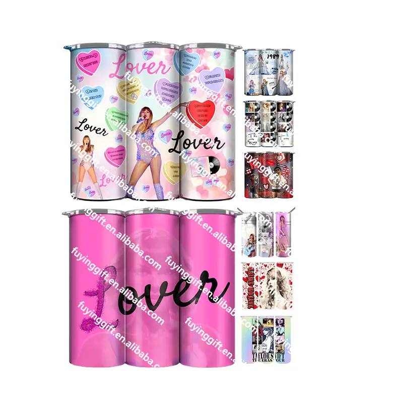 Custom 20 oz Sublimation Taylor Swift The Eras Tour lover Tumbler Outdoor Coffee Mug Straight Tumbler Cup with straw lid