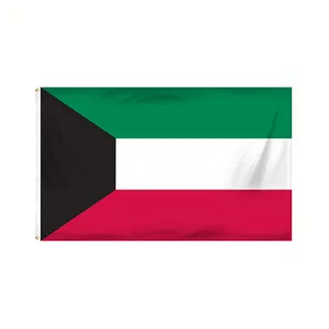 High Quality Promotional 3x5 Polyester National Flags Cheap Country Kuwait Flag