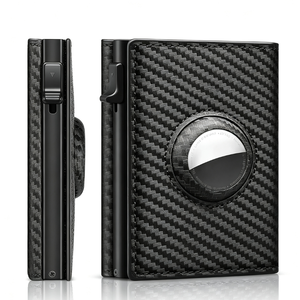 Portefeuille Homme Grande Capacité en Cuir Véritable avec Éjection Automatique, Anti-vol, <span class=keywords><strong>Suivi</strong></span> AirTag, Vente en Gros, Porte-cartes pour Homme - Product Image 1