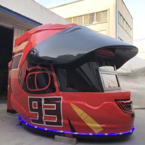 Scultura Gigante a Forma di Casco per Caffetteria in FRP, Chiosco Mobile Personalizzato per <span class=keywords><strong>Ristorante</strong></span> all'Aperto, Postazione di Check-In - Product Image 2