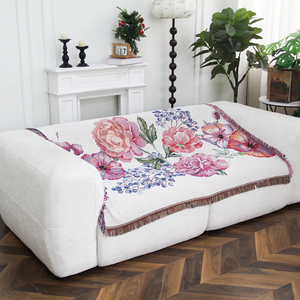 Coperta <span class=keywords><strong>in</strong></span> Jacquard Floreale Vintage con Basso MOQ, Design Personalizzato, Stile Francese, Coperta Decorativa per Arredamento Casa - Product Image 4