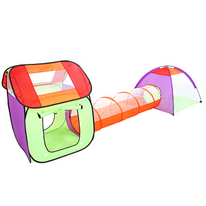 Tente de jeu dôme <span class=keywords><strong>trois</strong></span> pièces pour enfants, château de jeu, grande maison, pour activités familiales en extérieur et intérieur - Product Image 1