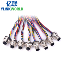 Connecteur de câble circulaire M5 M6 M8 M9 M12 M16 M23, 2 3 4 5 6 7 8 12 17 broches, mâle femelle, étanche IP67 IP68