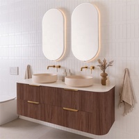 Ensemble de meuble de salle de bain en bois massif Meuble-vasque modulaire sur mesure avec bassin en céramique Tiroir en MDF Rangement