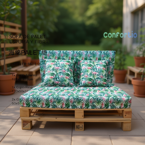 Coussin de palette en éponge 12 cm - 2 coussins de palette pour siège et oreiller - Product Image 3