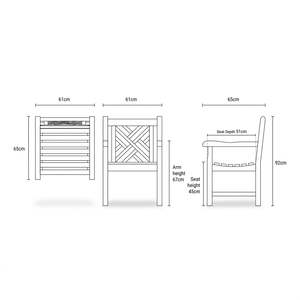 Modern Durable Teak Solid Wood Garden <b>Armchair</b> Jepara Furniture - Product Image 1