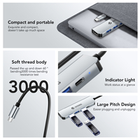 SYONG 5 in 1 USB C Hub Adaptor HDMI 4K HDMI USB3.0 2.0, 100W PD, Transfer Data 5Gbps USB Hub untuk Laptop MacBook Pro/Air