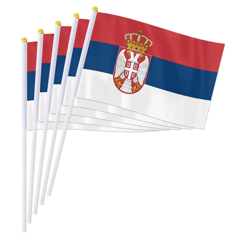 Serbia hand flag