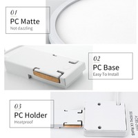 Plafonnier LED Moderne Rond à Montage en Saillie 24W 18W 13W 9W 6W, Source SMD2835, Corps en Plastique pour Salon