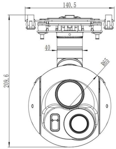 YHR Q303 360. Drone UAV <b>Gimbal</b> 1920* 1080 for Accurate Geolocation and Target Tracking - Product Image 3