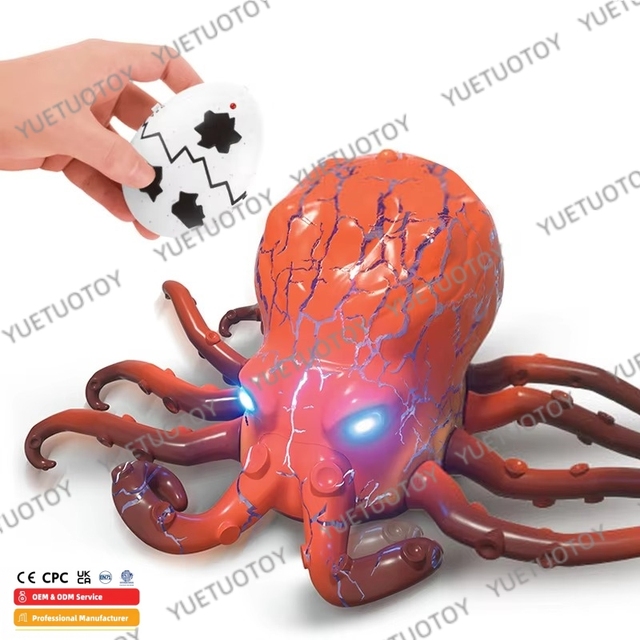 OEM Electric Simulation Intelligent Sensor Remote Control Sea Monster Octopus Infrared RC Animal Toys Prank Octopus with Light