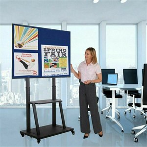 Chariot <span class=keywords><strong>TV</strong></span> universel à levage libre 32-65 pouces pour téléviseurs LED LCD Plasma avec roulettes mobiles et étagère AV réglable, <span class=keywords><strong>support</strong></span> pour caméra - Product Image 4