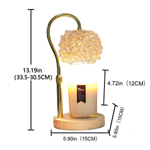 Lámpara de Mesa Moderna con Pantalla de Cristal, Base de Madera y Cuello de Latón, LED E26 2700K, Luz Cálida, Pantalla Negra, Ecológica, para Decoración de Dormitorio - Product Image 1