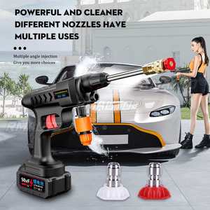 ปืนฉีดน้ำแรงดันสูงไร้สาย 100 บาร์ 2000 วัตต์ สำหรับล้างรถยนต์ พร้อมเครื่องทำโฟม ใช้กับแบตเตอรี่ Makita 18V - Product Image 2