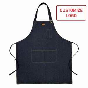 Custom Logo Denim <b>Apron</b> Commercial Use Sleeveless Cotton Canvas Food <b>Cooking</b> and Cleaning <b>Apron</b> - Product Image 1