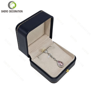 Brand Logo Pu Ring Chain Box Luxury <b>Jewelry</b> Pendant <b>Case</b> Set Manufacturer Leather Necklace Packaging - Product Image 2