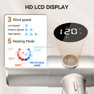 Asciugacapelli Elettrico Professionale Ionico Senza Spazzole in Titanio per Donne, Design Compatto e Leggero, Display LCD, Asciugatura Rapida, 5 Modalità per Uso Domestico - Product Image 2