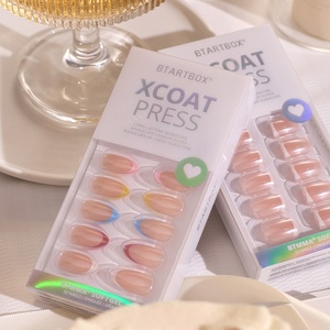 BTARTBOX - Uñas Postizas de Gel Suave, Suministros de Alta Calidad al por Mayor, Uñas Postizas Cortas con Punta Francesa Cuadrada, Juego de Uñas Postizas Personalizadas - Product Image 1