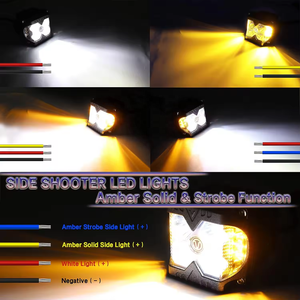 OVOVS - Luces LED Laterales con Luz Ámbar Sólida y Estroboscópica, Luces LED Dobles Laterales para Todoterreno, para Jeep, Camioneta, ATV, SUV, UTV, 4x4 - Product Image 2
