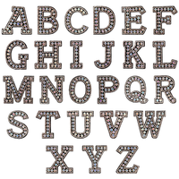 Patchs en lettres de cristal strass autocollants pour sacs, accessoires de vêtements DIY