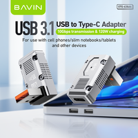 BAVIN OTG63 OTG64 120W 10Gbps Tipe C ke USB 3.1 Adaptor Konverter Pembaca Kartu ke Micro Android V8 Tpc Adaptor Otg