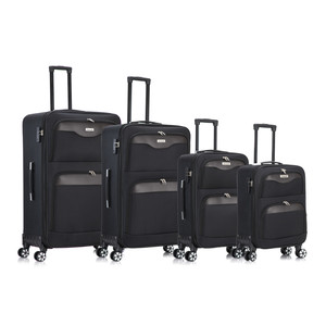 Set di valigie Softside SANZHENG con ruote Spinner, Set di valigie grandi in tessuto espandibile 4 pezzi con lucchetto TSA (19/20/28/32 pollici