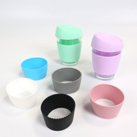 Nouveautés Gobelets en verre à café sous vide isolés multicolores à sublimation personnalisables avec couvercle et gel de silice