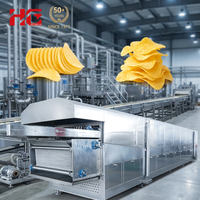 Nouvelle ligne de production entièrement automatique de chips de pommes de terre HG, 250 kg/h, friteuse en acier inoxydable 304, stérilisateur alimentaire, transformation de snacks
