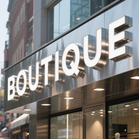 Enseigne lumineuse LED personnalisée, éclairée par l'avant, en acrylique cristallin, résistante à l'eau, pour la décoration et la signalisation extérieure