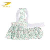 Robe Harnais pour Chien Imprimé Floral Vert Personnalisé avec Anneau en D, Style Nœud Halter, Jupe pour Animal de Compagnie, Doublure en Maille Respirante, Tenue de Princesse pour Chiot