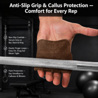 Poignées de traction pour la gym en cuir de vachette 3,5 mm double couche, protection antidérapante quatre doigts, résistantes à l'usure, fitness unisexe, vente en gros