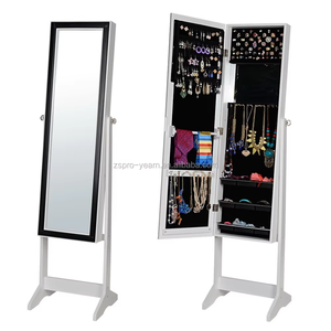 ตู้เครื่องประดับไม้กระจกสะท้อนราคาถูกยืนตู้ Armoire กับกระจกเครื่องสำอางสำหรับการจัดเก็บเครื่องประดับและการแต่งกายและการแต่งหน้า - Product Image 2